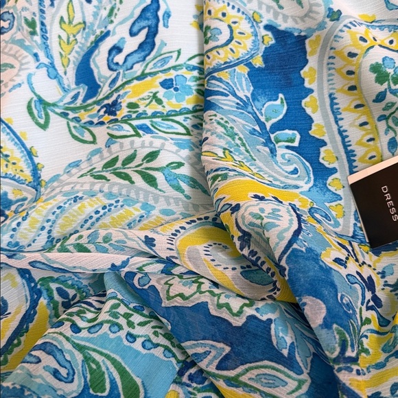 Lauren Ralph Lauren Floral Paisley Georgette Shift Dress Sheer Layers Lined New - Picture 5 of 7